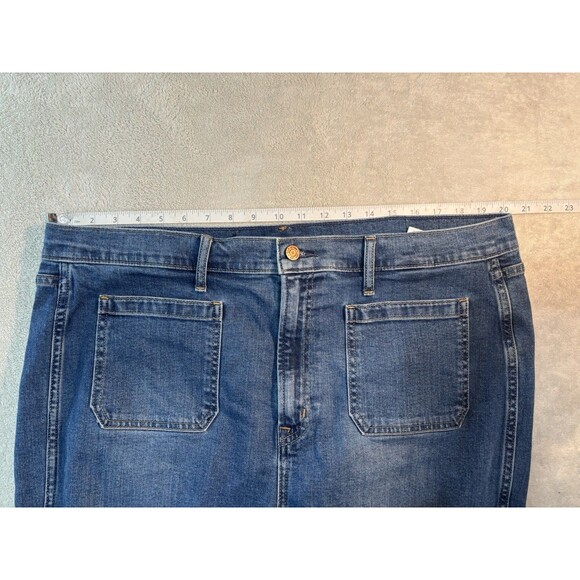 Gap Jeans Womens 35/20T Flare High Rise Blue Dark Wash Stretch Denim Tall Plus - Picture 6 of 8